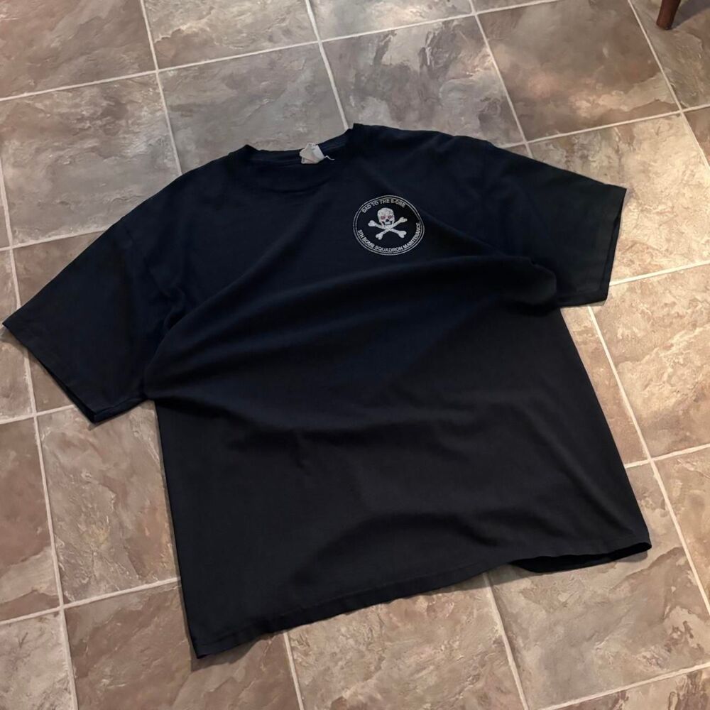 Vtg 90s faded and thrashed bomb squad bad to the bone tee, sick fade, size XL